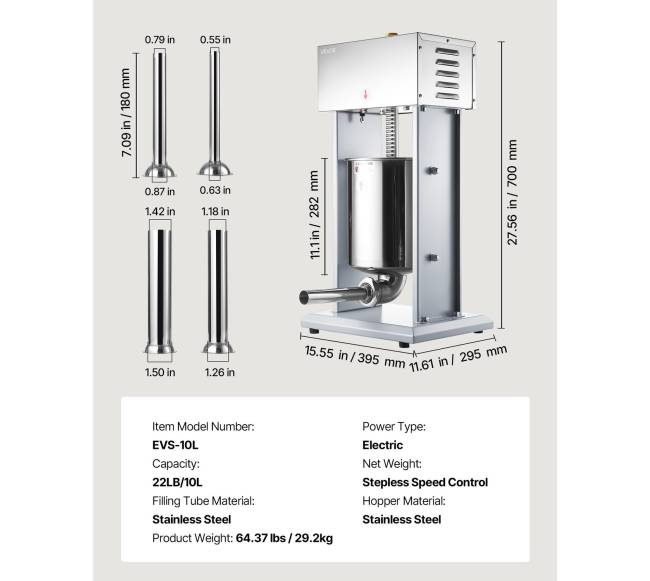 Elektrinė dešrų kimštuvas 10 l6