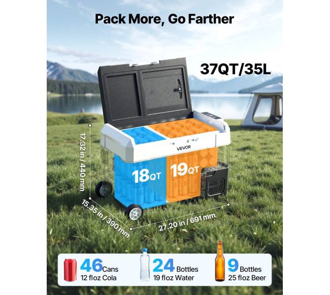 Automobilinis šaldytuvas su ratukais 35L3