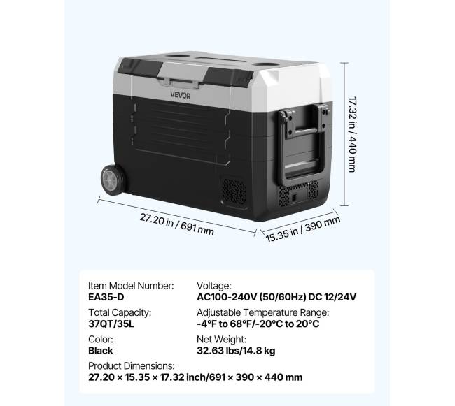 Automobilinis šaldytuvas su ratukais 35L6