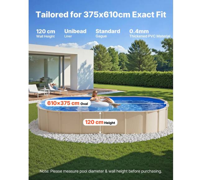 Ovalus baseino įdėklas, 375 x 610 cm, mėlynas1