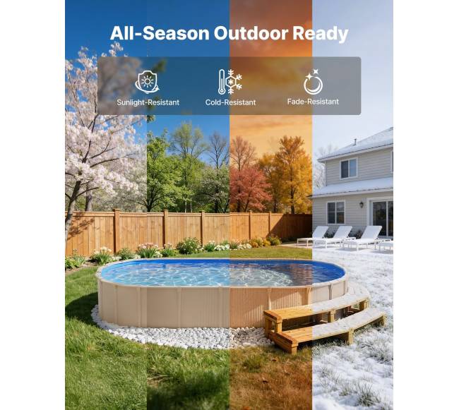 Ovalus baseino įdėklas, 375 x 610 cm, mėlynas3