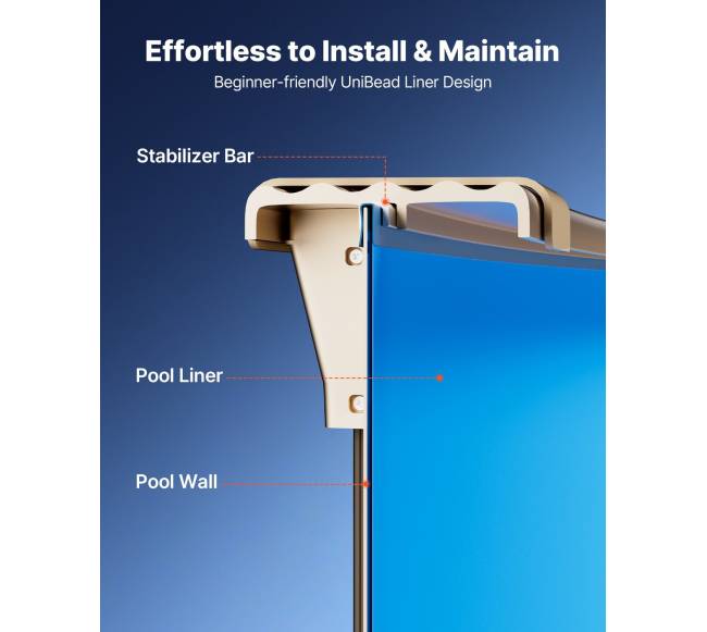 Ovalus baseino įdėklas, 375 x 610 cm, mėlynas5