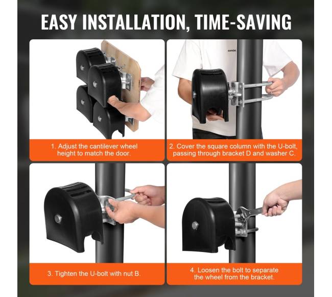 Stumdomų vartų rinkinys su U formos grioveliu5