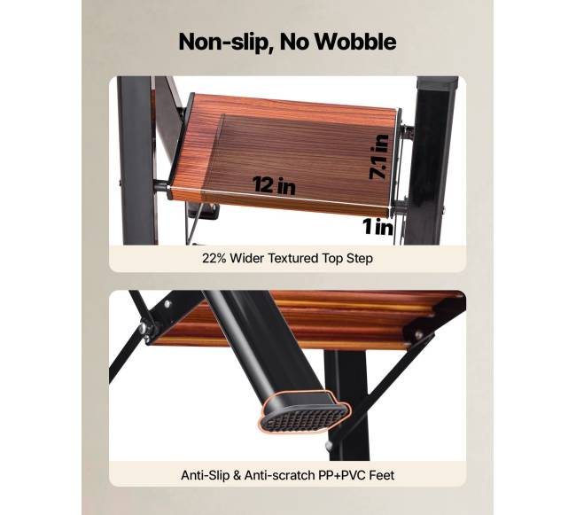 Sulankstomos trys pakopos kopėčios su neslystančiais pedalais2