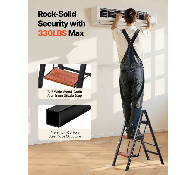 Sulankstomos trys pakopos kopėčios su neslystančiais pedalais3