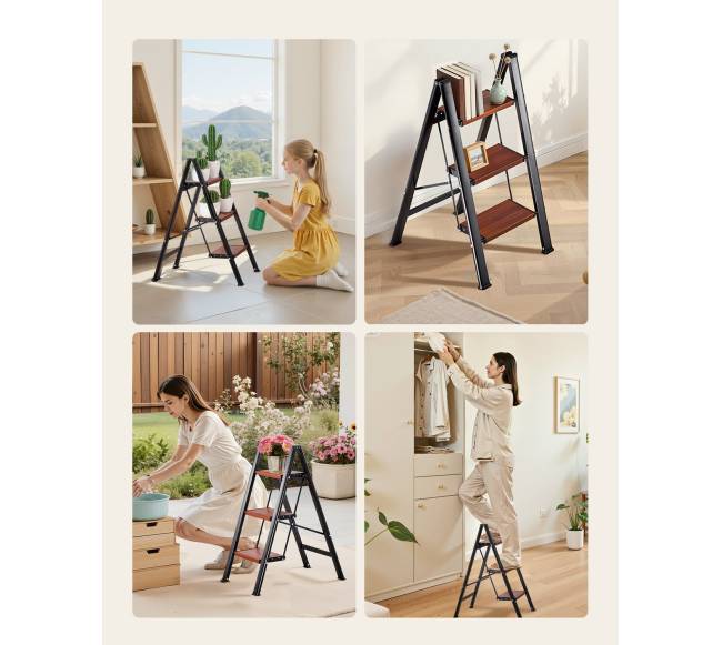 Sulankstomos trys pakopos kopėčios su neslystančiais pedalais6