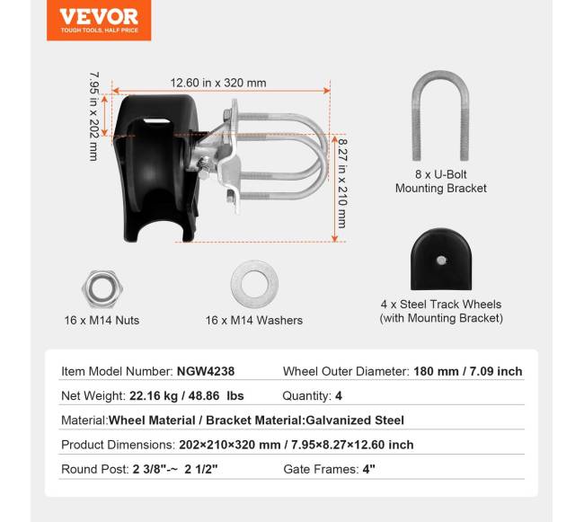 Stumdomų vartų rinkinys su U formos grioveliu6