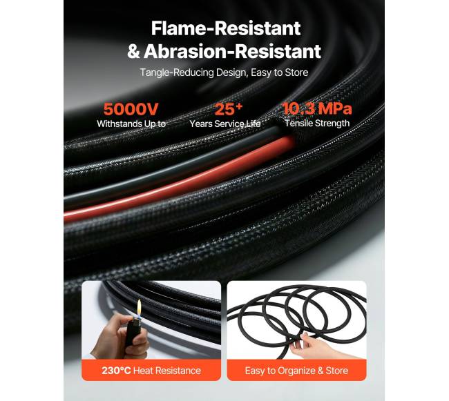 9,14 m saulės baterijos prailginimo kabelis 10 AWG2