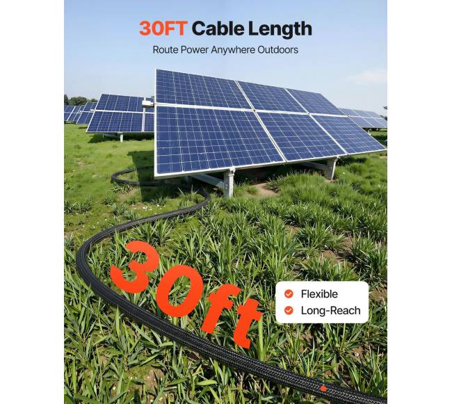 9,14 m saulės baterijos prailginimo kabelis 10 AWG3