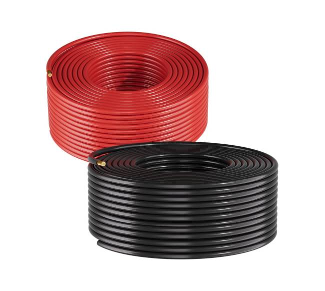 Saulės baterijos laidas 30,48m juoda + raudona0