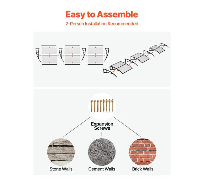 Durų stogelis su drenažu ir ABS laikikliu4
