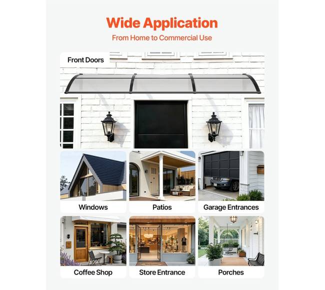 Durų stogelis su drenažu ir ABS laikikliu5