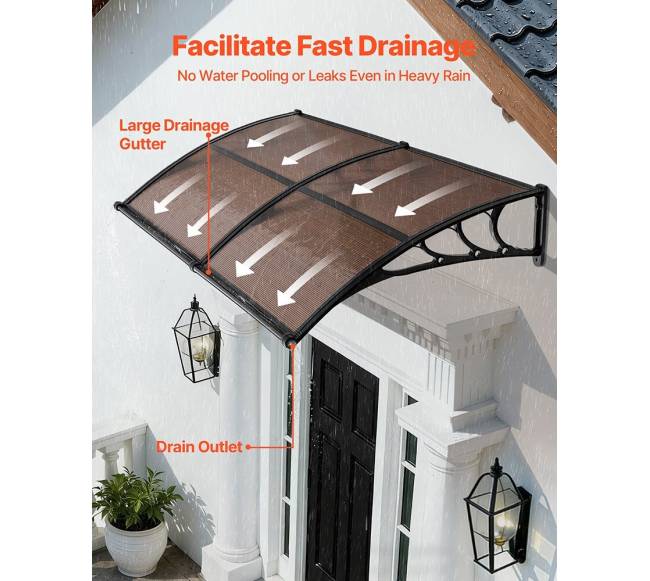 Prieangio durų stogelis su polikarbonatu1