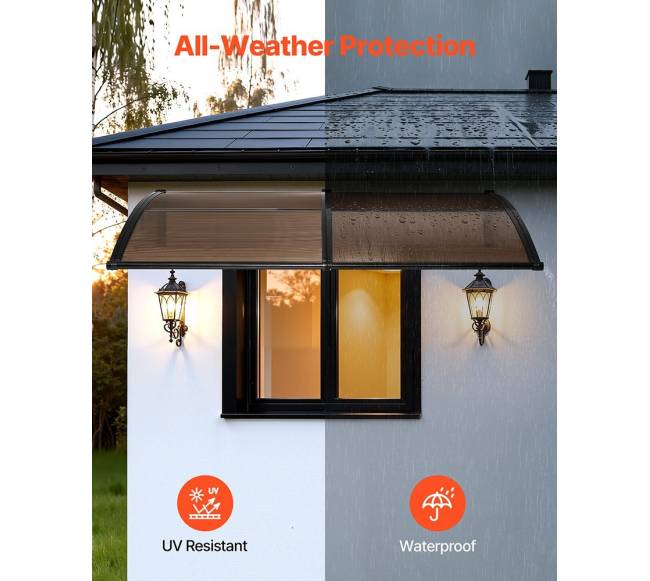 Prieangio durų stogelis su polikarbonatu2