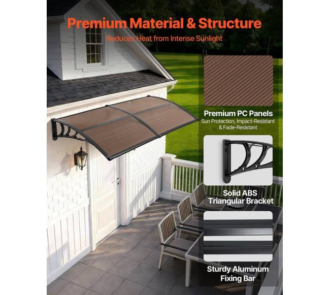 Prieangio durų stogelis su polikarbonatu3