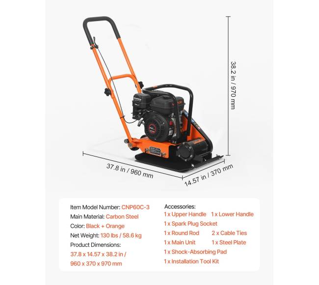 Plokštuminis vibroplokštė su 6,5 AG varikliu6