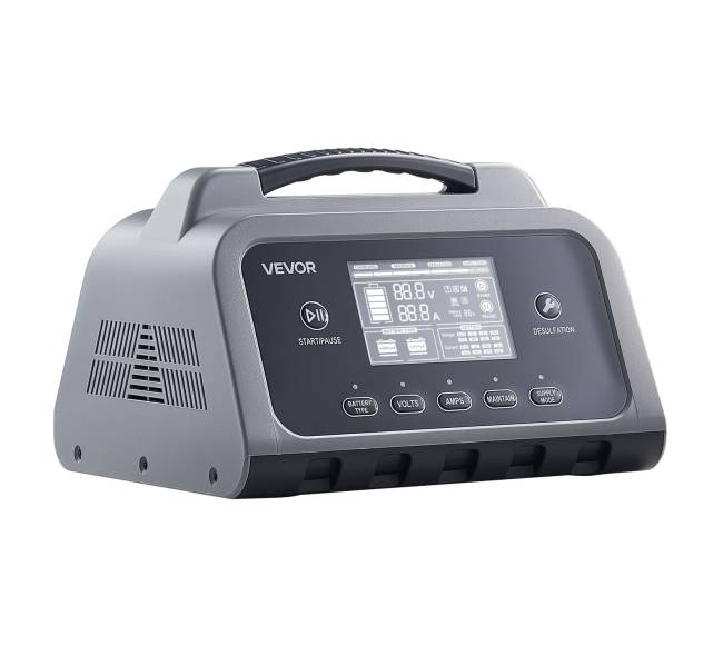 Protingas akumuliatoriaus įkroviklis su LCD ekranu9