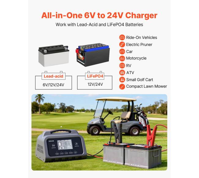 Išmanusis akumuliatoriaus įkroviklis, 25A, 6V 12V 24V1