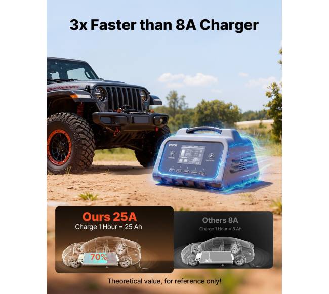 Išmanusis akumuliatoriaus įkroviklis, 25A, 6V 12V 24V3