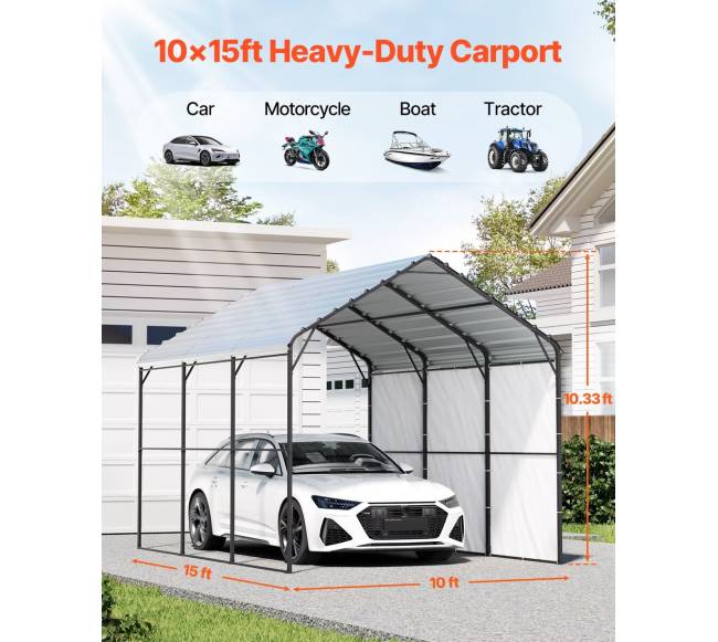 9,84 x 14,76 m metalinis automobilių stogelis valtims1