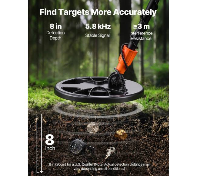 Metalo detektorius suaugusiesiems su vandeniui atsparia rite1