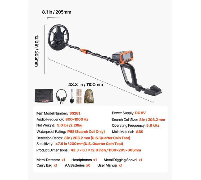 Metalo detektorius suaugusiesiems su vandeniui atsparia rite6