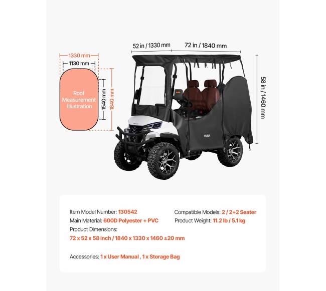 Golf automobilių gaubtas 2&2+2 keleiviams6