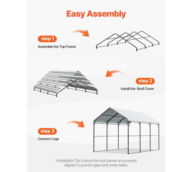 9,84 x 14,76 m metalinis automobilių stogelis valtims5