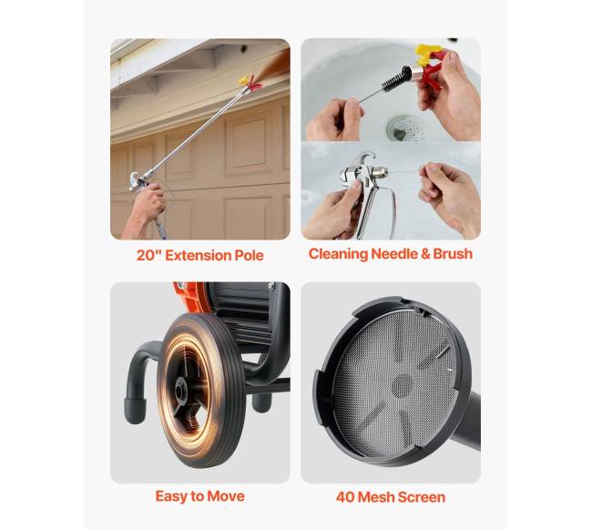 Pneumatinis dažų purkštuvas su vežimėliu 900 W4