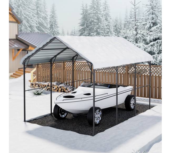 9,84 x 14,76 m metalinis automobilių stogelis valtims7