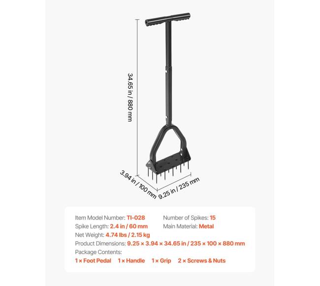 Žemės aeratorius su 15 smaigalių6