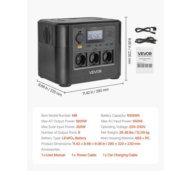 Nešiojama saulės stotelė 1800W, 1008Wh6