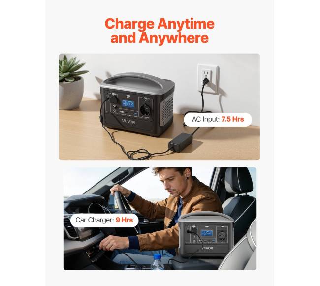 Nešiojama 600W elektros stotis su LiFePO4 akumuliatoriumi5