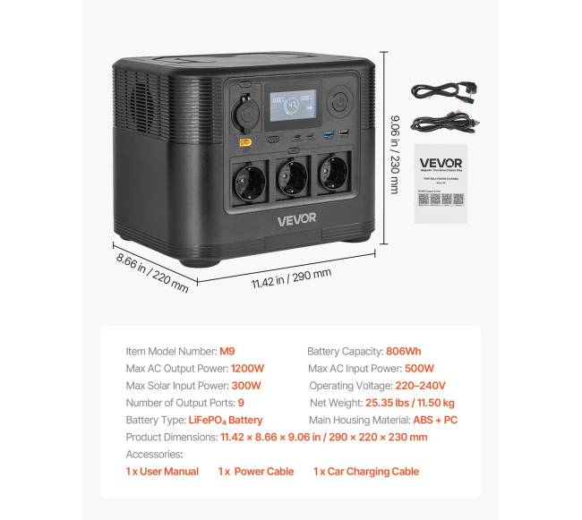 Nešiojama 1200W saulės energijos stotis6