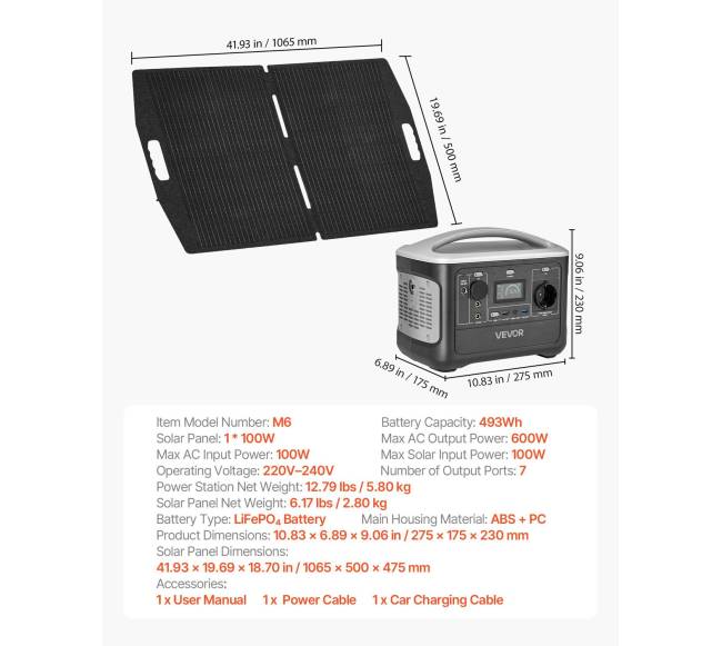 Nešiojama saulės įkrovimo stotelė su 100W saulės panele6