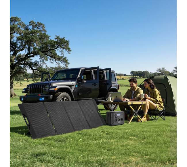Nešiojama saulės energijos stotis su 200W skydeliu7