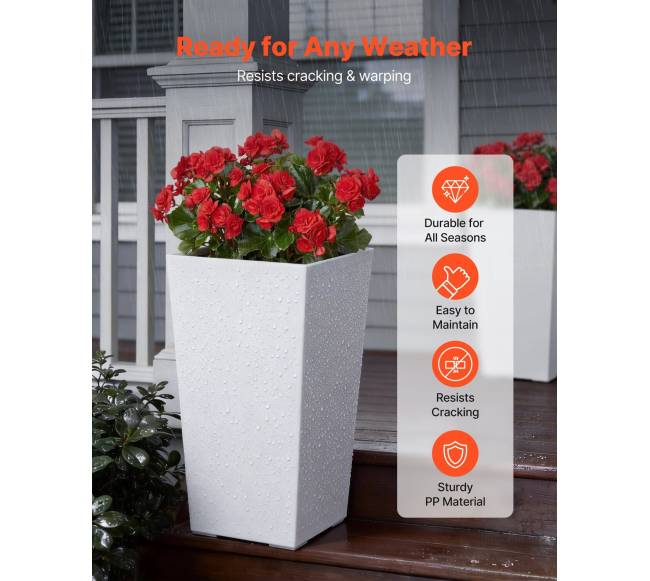 Aukšti vazonai rinkinys 2 vnt, 550 mm, balti1