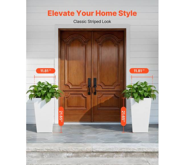 Aukšti vazonai rinkinys 2 vnt, 550 mm, balti2