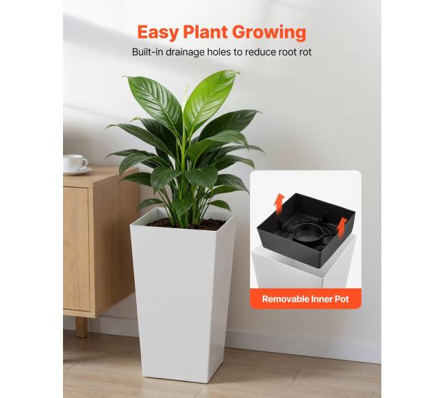 Aukšti vazonai rinkinys 2 vnt, 550 mm, balti4