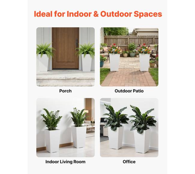 Aukšti vazonai rinkinys 2 vnt, 550 mm, balti5