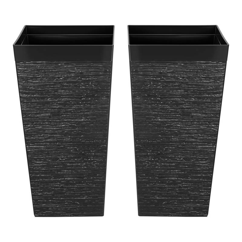 Aukšti gėlių vazonai su ratukais, 2 vnt.0