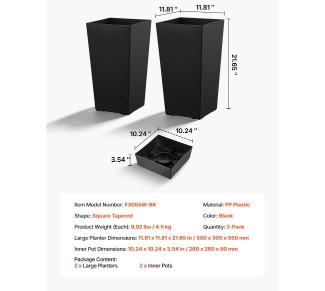 Aukšti lauko vazonai su ratukais, 2 vnt.6