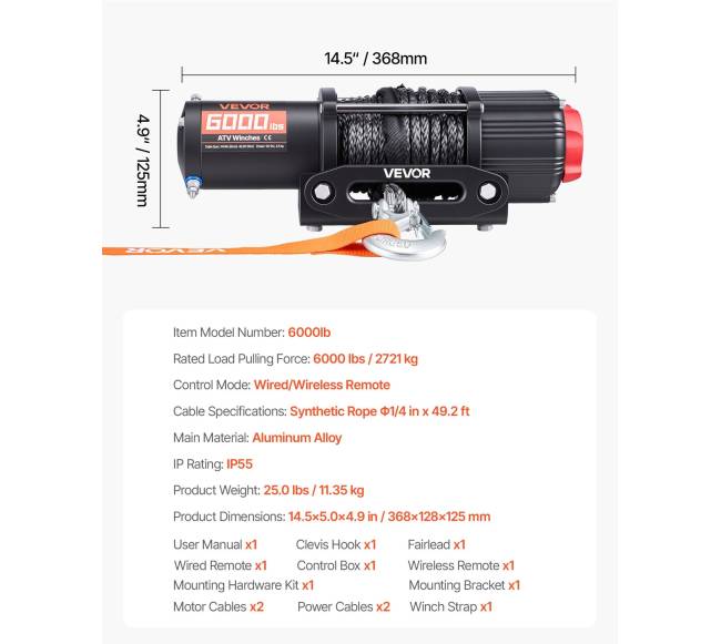 12V gervė ATVUTV su sintetiniu lynu6