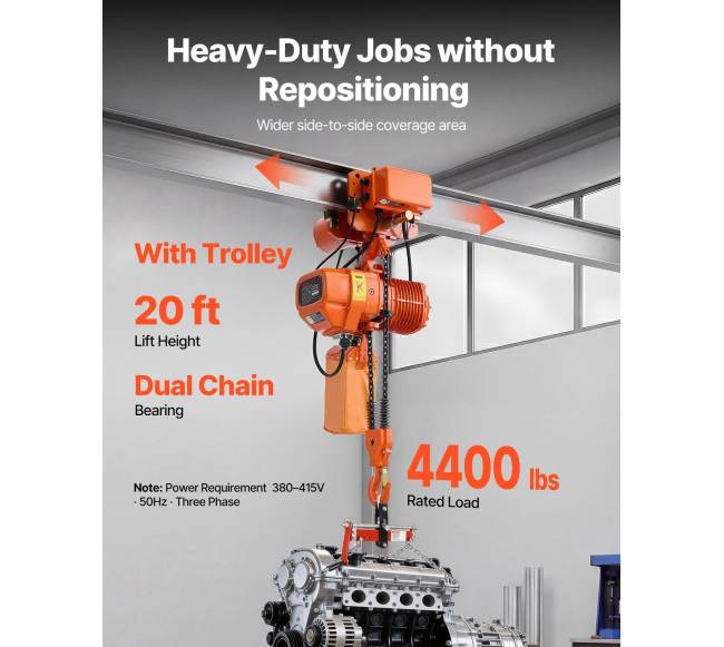 2000 kg elektrinis grandinės keltuvas, 6,1 m aukštis1