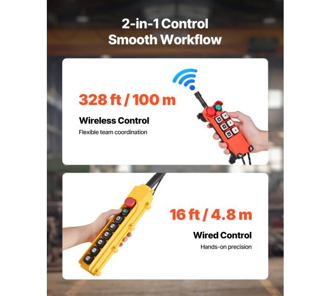 2000 kg elektrinis grandinės keltuvas, 6,1 m aukštis3