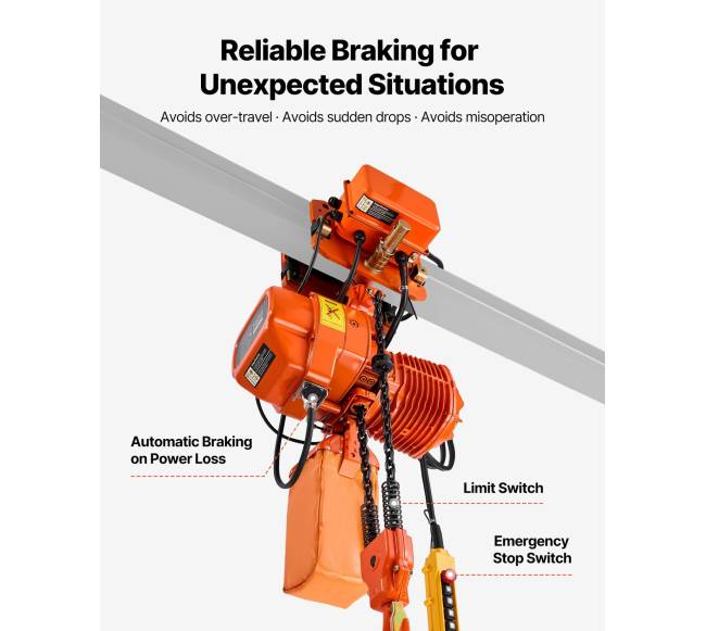 2000 kg elektrinis grandinės keltuvas, 6,1 m aukštis4