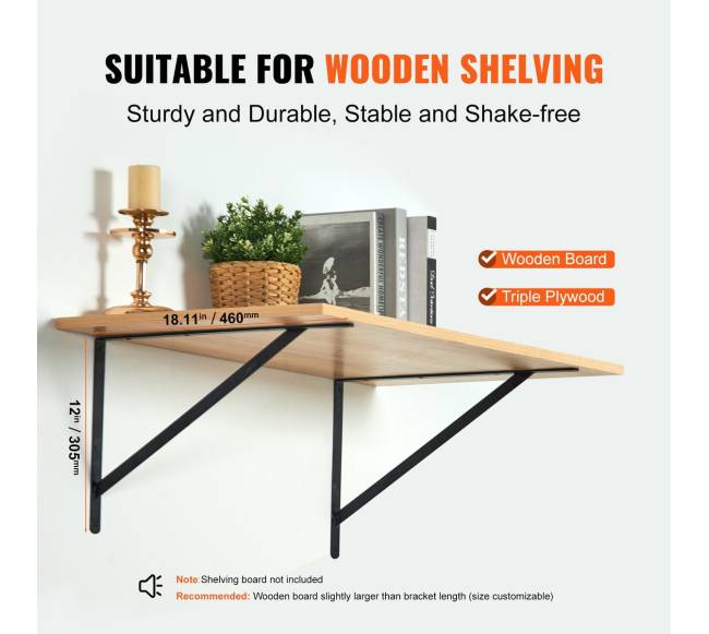 Trikampiai lentynų laikikliai 12 vnt., juodi2