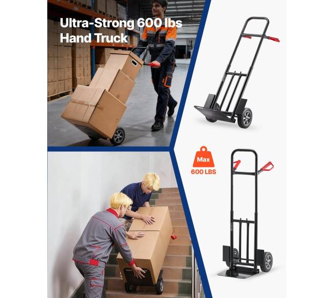 Rankinis vežimėlis su ratukais ir reguliuojama rankena1