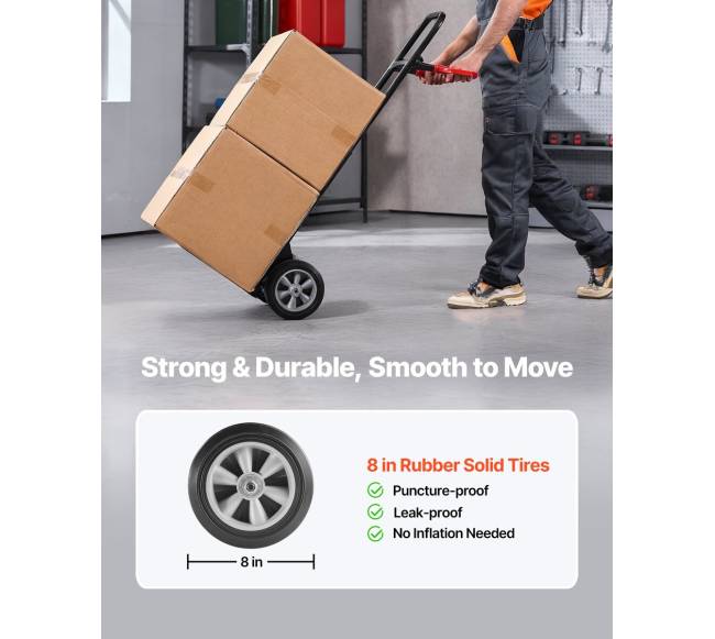 Rankinis vežimėlis su ratukais ir reguliuojama rankena2