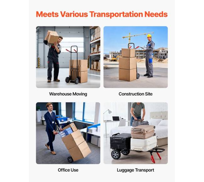 Rankinis vežimėlis su ratukais ir reguliuojama rankena5